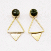 Superb Seraphinite Cab Stud Earring S - JBS999 New Year Collection Cab Round Shape With 18ct Gold Plating Stud Earring